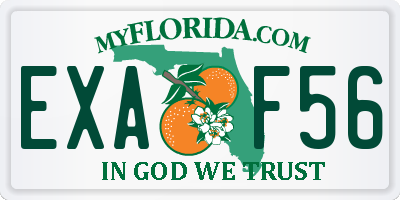 FL license plate EXAF56