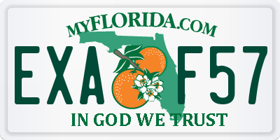 FL license plate EXAF57