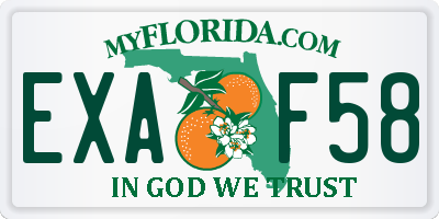 FL license plate EXAF58
