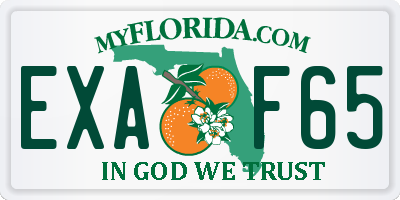 FL license plate EXAF65