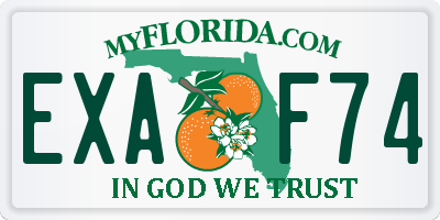 FL license plate EXAF74