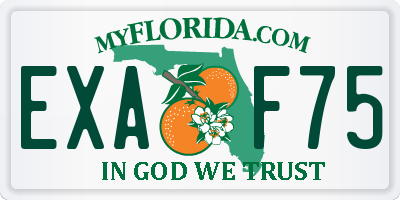 FL license plate EXAF75