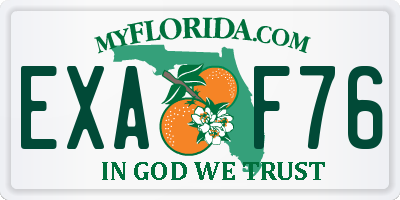 FL license plate EXAF76