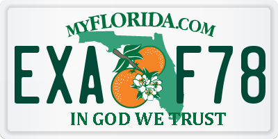 FL license plate EXAF78