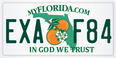 FL license plate EXAF84
