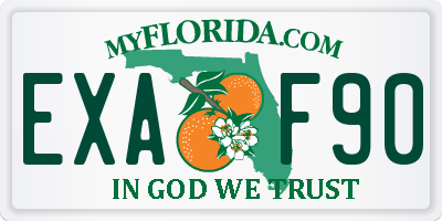 FL license plate EXAF90