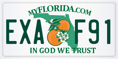 FL license plate EXAF91