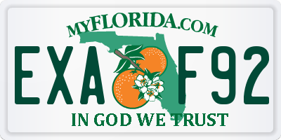 FL license plate EXAF92