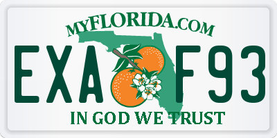 FL license plate EXAF93