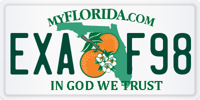 FL license plate EXAF98