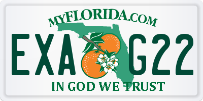 FL license plate EXAG22