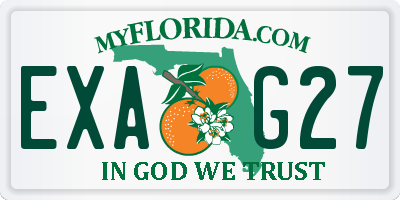 FL license plate EXAG27