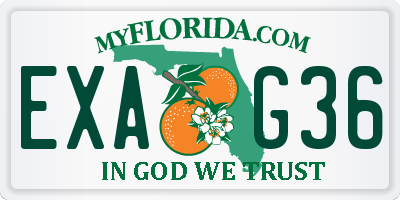 FL license plate EXAG36