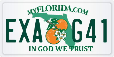 FL license plate EXAG41