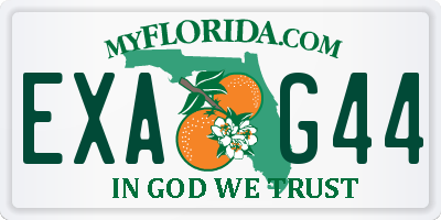 FL license plate EXAG44