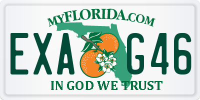 FL license plate EXAG46
