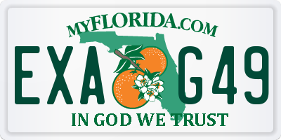 FL license plate EXAG49
