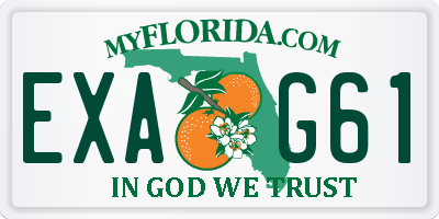FL license plate EXAG61