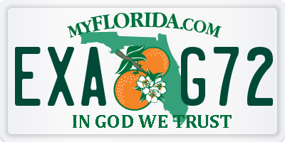 FL license plate EXAG72