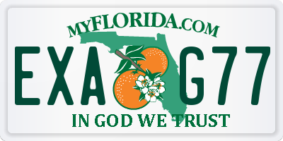 FL license plate EXAG77