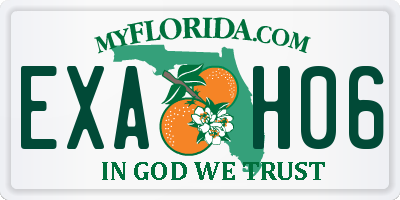 FL license plate EXAH06