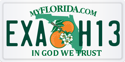 FL license plate EXAH13