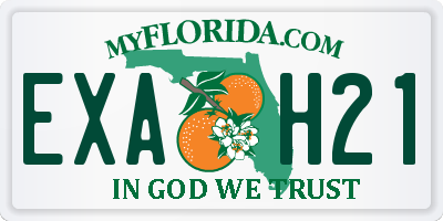 FL license plate EXAH21