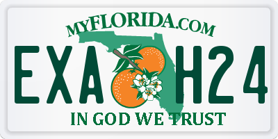 FL license plate EXAH24