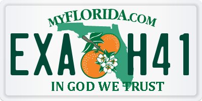 FL license plate EXAH41