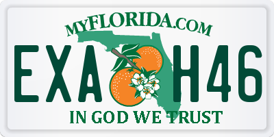 FL license plate EXAH46
