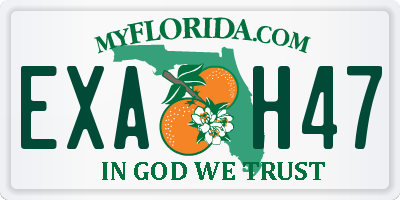 FL license plate EXAH47