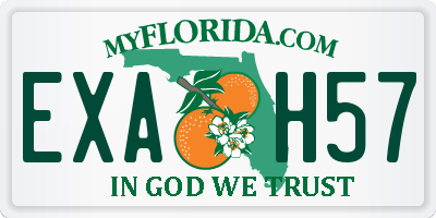 FL license plate EXAH57