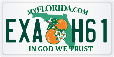 FL license plate EXAH61