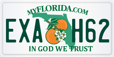 FL license plate EXAH62