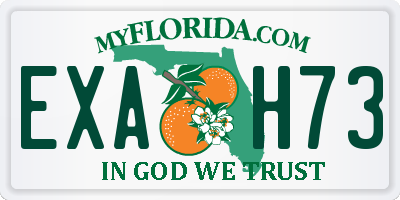 FL license plate EXAH73