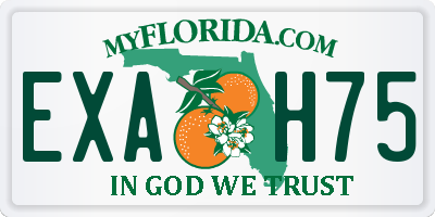 FL license plate EXAH75