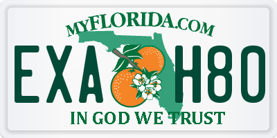 FL license plate EXAH80