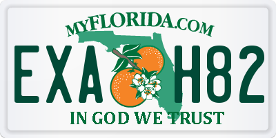 FL license plate EXAH82