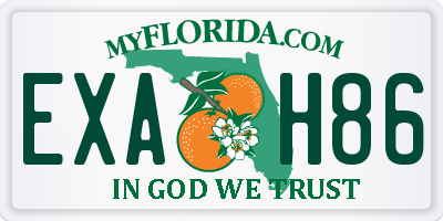 FL license plate EXAH86