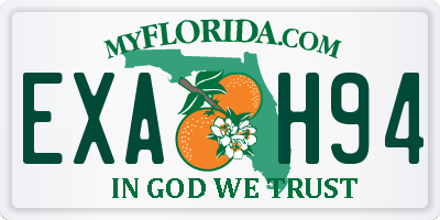FL license plate EXAH94