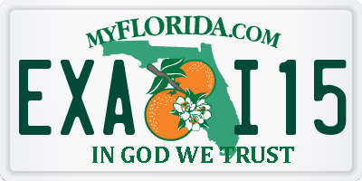 FL license plate EXAI15