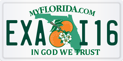 FL license plate EXAI16