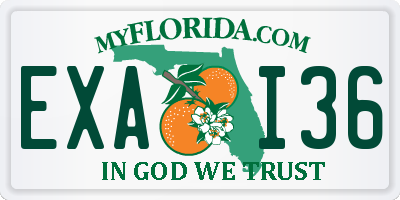 FL license plate EXAI36