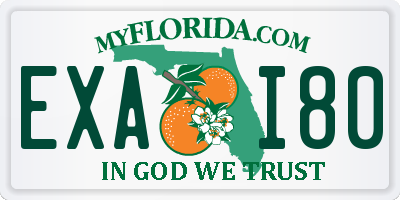 FL license plate EXAI80