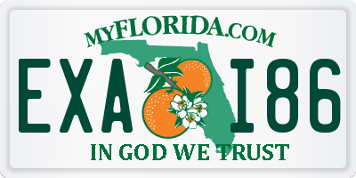 FL license plate EXAI86