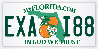 FL license plate EXAI88