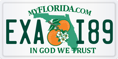 FL license plate EXAI89