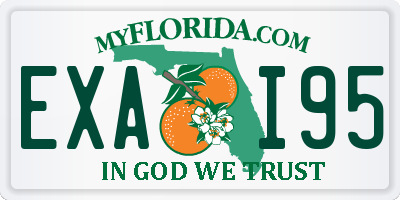 FL license plate EXAI95