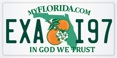 FL license plate EXAI97