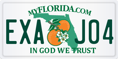 FL license plate EXAJ04
